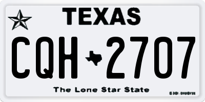 TX license plate CQH2707