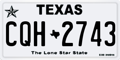 TX license plate CQH2743