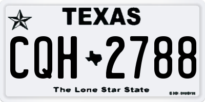 TX license plate CQH2788