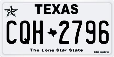TX license plate CQH2796