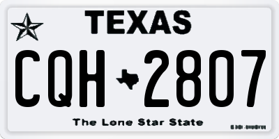TX license plate CQH2807