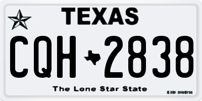 TX license plate CQH2838