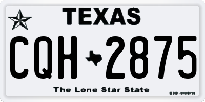 TX license plate CQH2875