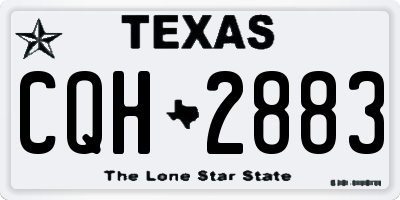 TX license plate CQH2883
