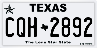 TX license plate CQH2892