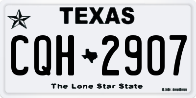 TX license plate CQH2907