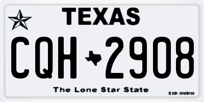 TX license plate CQH2908