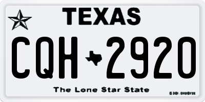 TX license plate CQH2920
