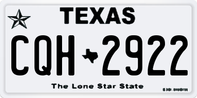 TX license plate CQH2922