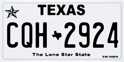 TX license plate CQH2924