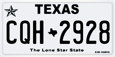 TX license plate CQH2928