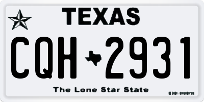 TX license plate CQH2931