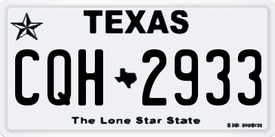 TX license plate CQH2933