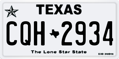 TX license plate CQH2934