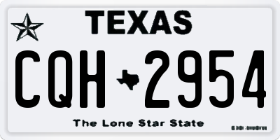 TX license plate CQH2954