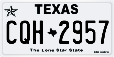 TX license plate CQH2957