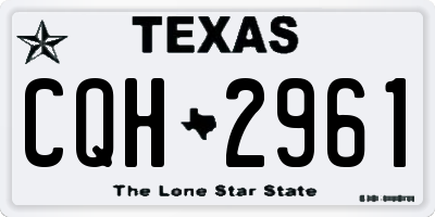 TX license plate CQH2961