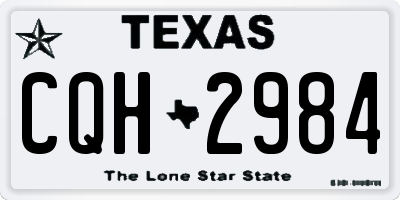 TX license plate CQH2984