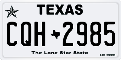 TX license plate CQH2985