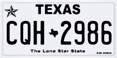TX license plate CQH2986