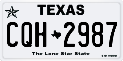 TX license plate CQH2987