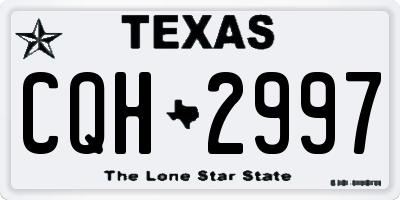 TX license plate CQH2997