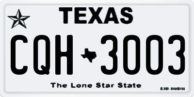 TX license plate CQH3003