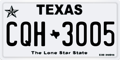 TX license plate CQH3005