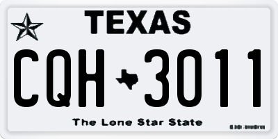TX license plate CQH3011