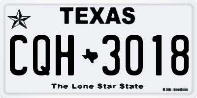 TX license plate CQH3018