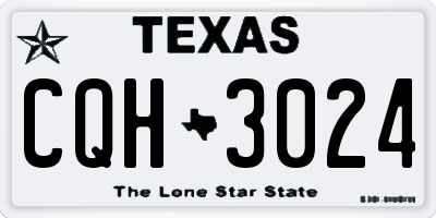 TX license plate CQH3024