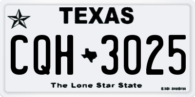 TX license plate CQH3025