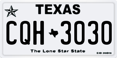 TX license plate CQH3030
