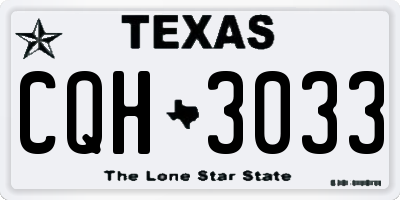 TX license plate CQH3033