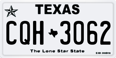 TX license plate CQH3062