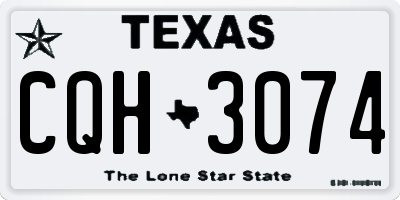 TX license plate CQH3074