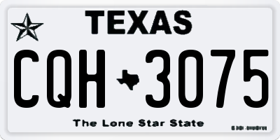 TX license plate CQH3075