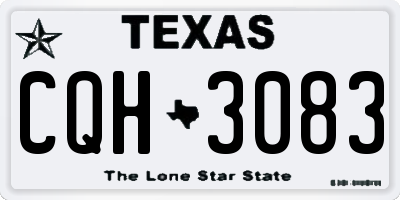 TX license plate CQH3083