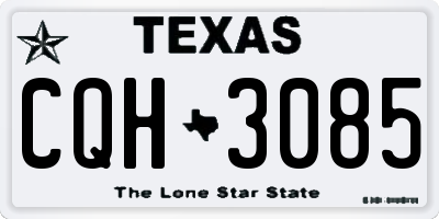TX license plate CQH3085