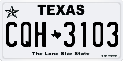 TX license plate CQH3103