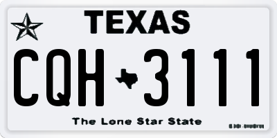 TX license plate CQH3111