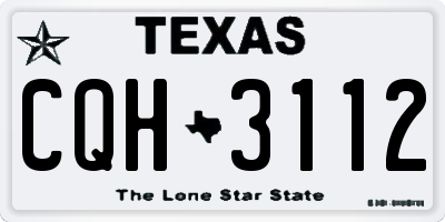 TX license plate CQH3112