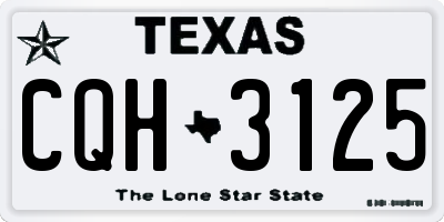 TX license plate CQH3125