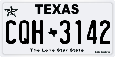TX license plate CQH3142