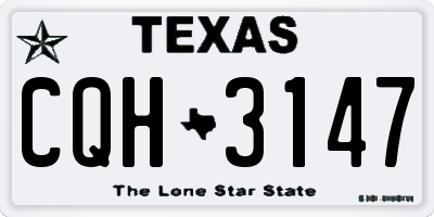 TX license plate CQH3147
