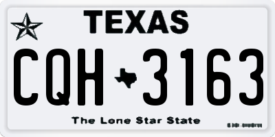 TX license plate CQH3163