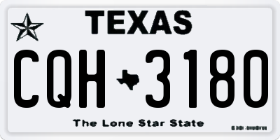 TX license plate CQH3180