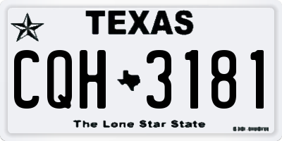 TX license plate CQH3181