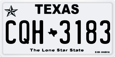 TX license plate CQH3183