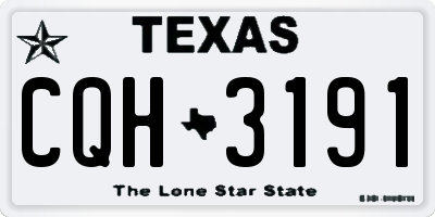 TX license plate CQH3191